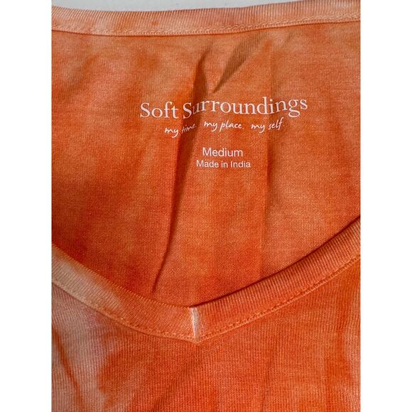 Soft Surroundings Top Womens Medium Orange Ombre Tunic Knit Modal Beachy Boho - Picture 6 of 10